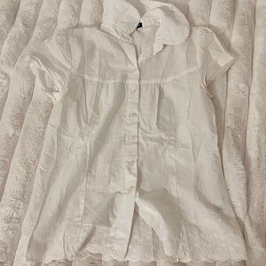 Brandy Melville Cream Button-Up Blouse